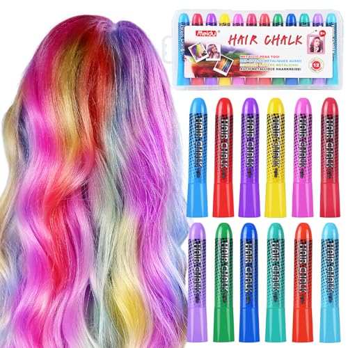12-Color Washable Hair Chalk for Kids