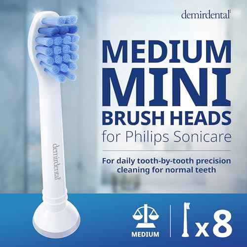 Toothbrush Heads mini Medium Compatible with Philips Sonicare Toothbrush Heads - Small Medium Replacement Heads - Daily Precision Brush Heads - White - Replaces HX6028-8 Pack