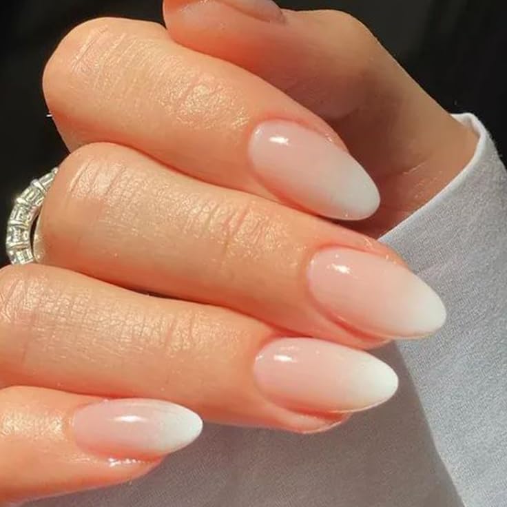 UNA GELLA Press On Nails Short Almond Ombre - 32 Reusable Gel Nails