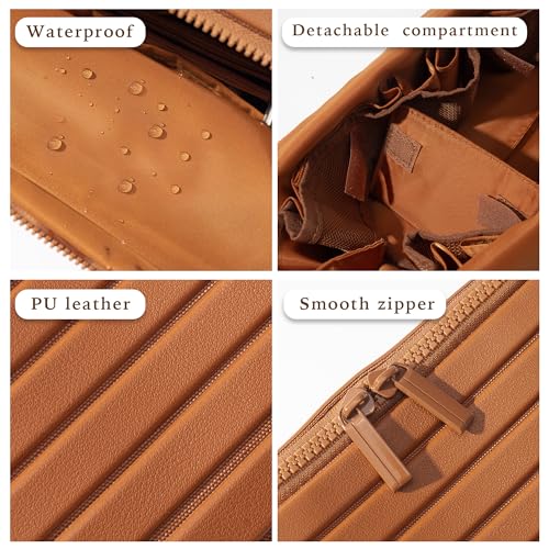 Minoisome Travel Makeup Bag - Large Capacity Organizer with Dividers