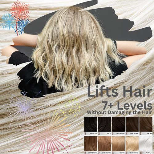Bright Blonde Hair Lightener Powder + 13.5 oz Developer - 30 Volume Blue Lightening