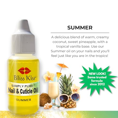 Bliss Kiss Cuticle & Nail Growth Oil Dropper 0.5oz - Jojoba & Vitamin E