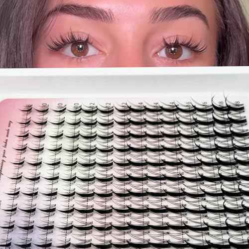 Fairy Lash Clusters Manga Lash Extensions, YASNAI Cluster Eyelash Extensions C Curl Individual Lashes 8-18MM 140pcs, Wet-Look Spiky Anime Lashes Eye Lash Clusters Ultra-Thin Clear Lash Band