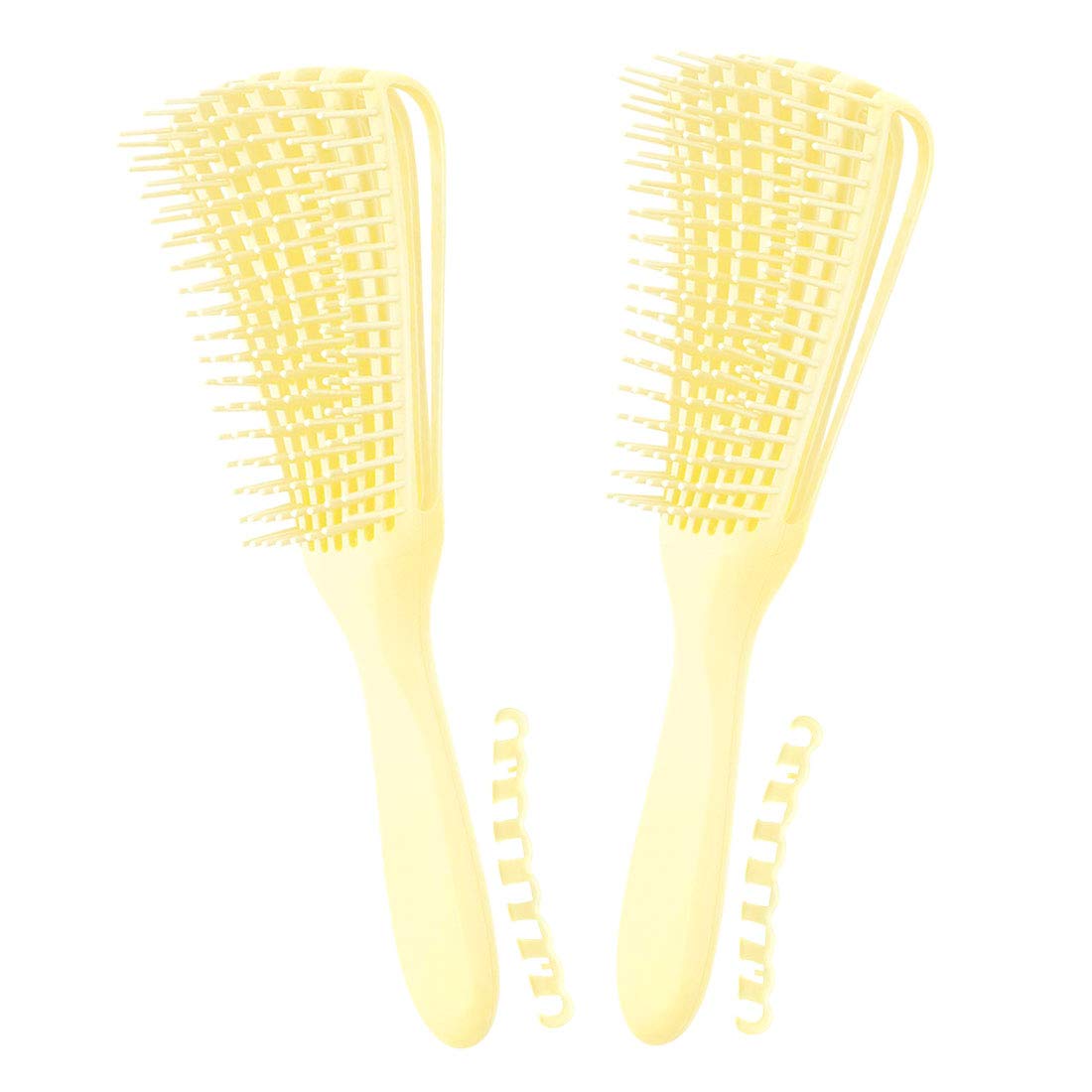 Detangling Brush for Afro America/African Hair Textured 3a to 4c Kinky Wavy/Curly/Coily/Wet/Dry/Oil/Thick/Long Hair, Knots Detangler Scalp Massage Comb Hair Detangler for Women (2 pcs, Beige-Beige)