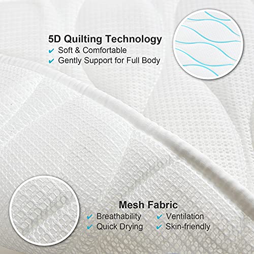 Full Body Bath Pillow with 21 Suction Cups & Mesh Bag