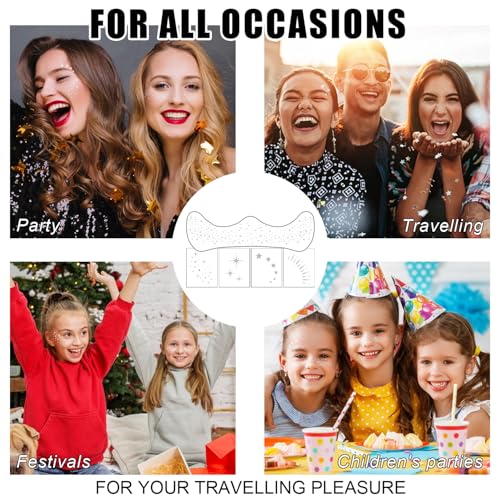Silver Glitter Freckles Face Tattoos - 20Pc Waterproof Set