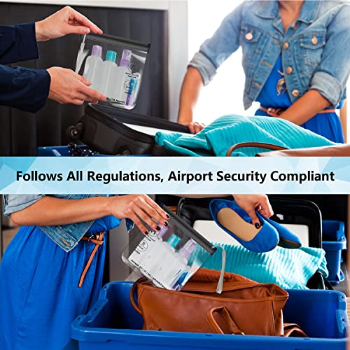 4-Pack Clear TSA Toiletry Bags Quart Size Leakproof Travel