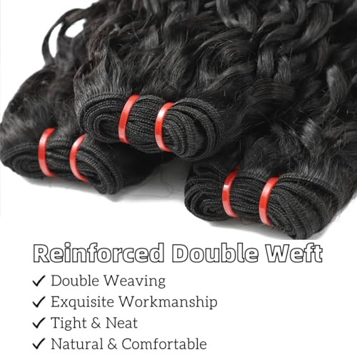 10 Inch Burmese Curly Human Hair Bundles - Natural Black Wet & Wavy