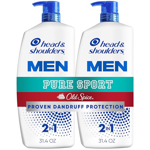 Head & Shoulders Old Spice Pure Sport 2-in-1 Anti-Dandruff Shampoo Twin Pack, 31.4 fl oz Each