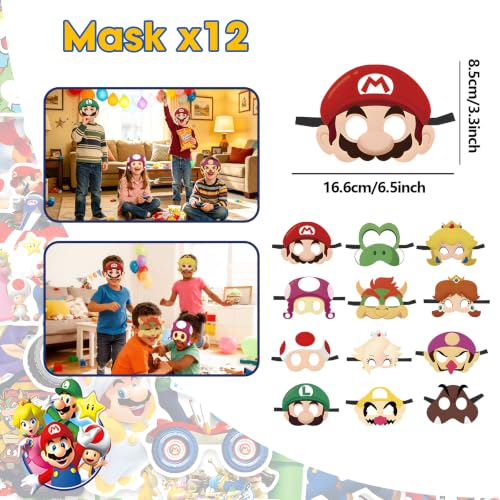 Super Mario Party Favors Set for Kids Birthday - 122 Pieces