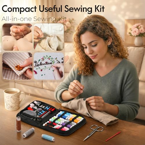Coquimbo Sewing Kit for Adults Black M - Christmas Stocking Stuffers for Teens & Women