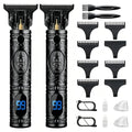 Saoilli 2 Pack Men's Beard Trimmers with Zero Gapped T-Blade, Quiet 8500 RPM, USB Charging