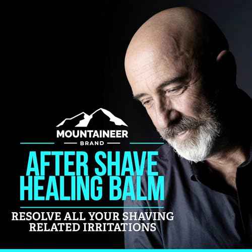 Mountaineer Brand Natural Post Shave Balm with Smokey Bourbon Scent | Soothes, Cools & Refreshes Sensitive Skin After Shaving | Aftershave For Men | Calms Irritation | Made in West Virginia | 2oz