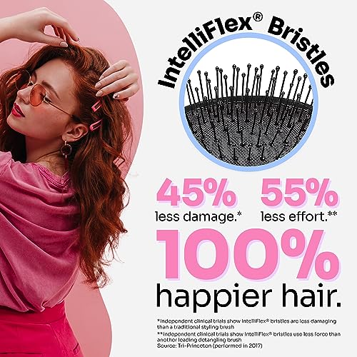 Wet Brush Mini Detangler Hair Brush, Purple (Desert Afterglow) - Detangling Travel Hair Brush - Ultra-Soft IntelliFlex Bristles Glide Through Tangles with Ease - Pain-Free - All Hair Types