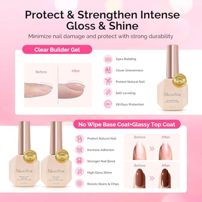 MelodySusie Gel Nail Polish Kit with UV Lamp & Tools