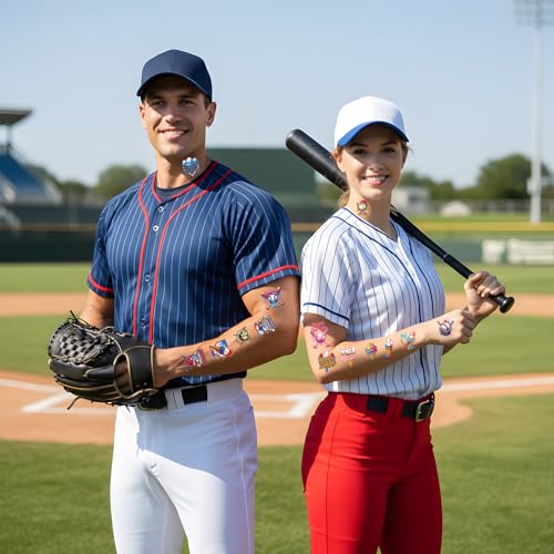 Baseball Temporary Tattoos - 200+ Sheets Sports Party Favors