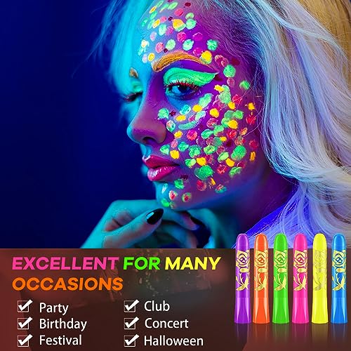 Tenceur 48-Piece Glow in the Dark Face and Body Paint Kit
