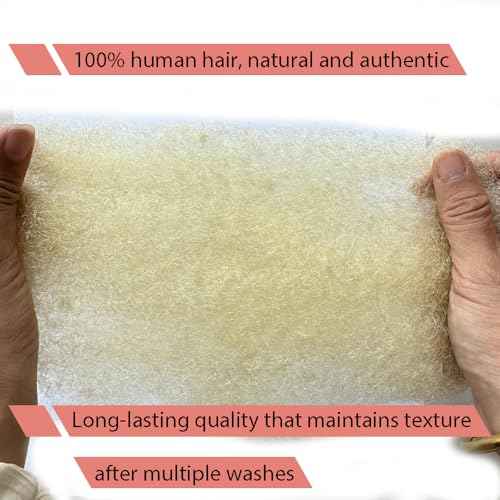 Tight Afro Kinky Human Hair for Dreadlocks,Ideal for Making Locs,Repair Extensions,Twist or Braids 2 Bundles/Package Light Blonde #613 16inch