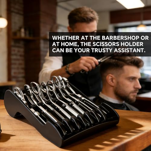 Salon Scissors Holder Rack - 8-Pair Barber Organizer