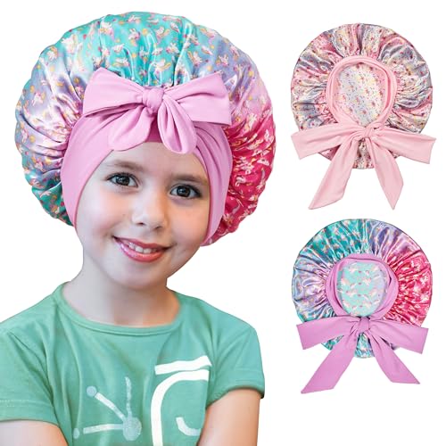 Silk Bonnet for Kids with Tie Band - 2 Pack