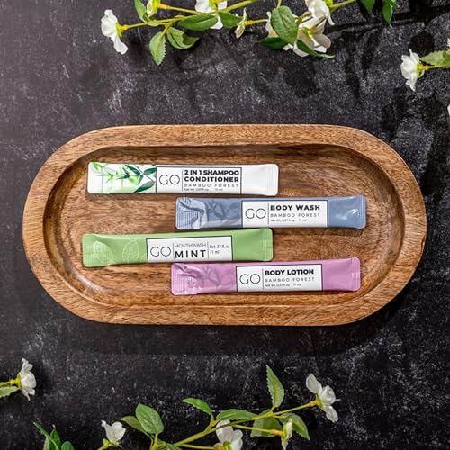 Go Essentials Travel Size Body Wash Packets ? Single Use amenity for Women & Men. TSA Travel Size Toiletries