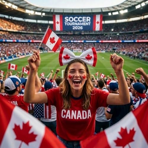 Canada Flag Bow Headband 2-Pack - Patriotic Hair Accessories for Women & Teens