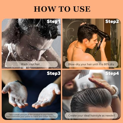 GRIMSON Hair Clay for Men - Strong Hold, Matte Finish
