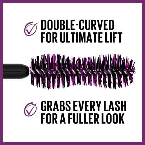 Maybelline The Falsies Lash Lift Waterproof Mascara Volumizing, Lengthening, Lifting, Curling, Multiplying, Eye Makeup, Very Black, 1 Count