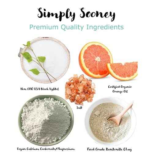 Simply Sooney Remineralizing Orange I Organic Ingredients I Xylitol for Cavities I Vegan Cruelty Free Formula I Fluoride and Glycerin Free Mineral Tooth Powder (1.5 oz BPA Free Plastic Jar)