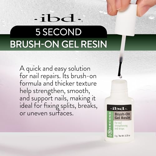 IBD 5 Second Brush-On Nail Glue Gel Resin, Nail Repair - 6g (3 Pack)