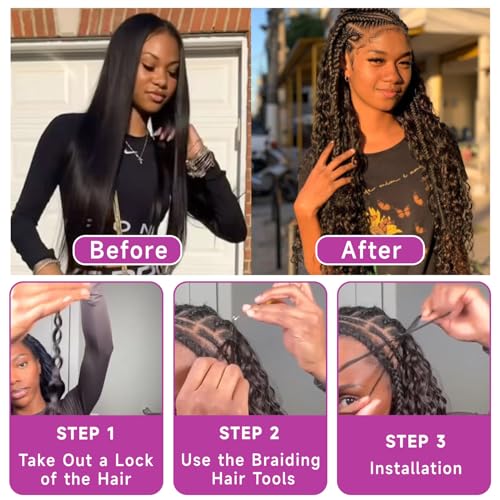 Topnormantic 12A Brazilian Virgin Human Braiding Hair - 16 Inch Boho Curly Honey Blonde