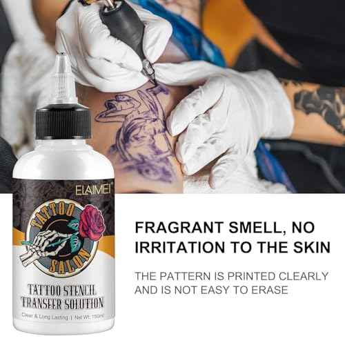 Tattoo Stencil Transfer Gel Solution, Tattoo Stencil Gel, Transfer Gel for Tattooing, Stencils Primer Stuff Stencil Gel for Tattooing Paper Machine Temporary Tattoo Supplies, 150 ml / 5.1 fl oz