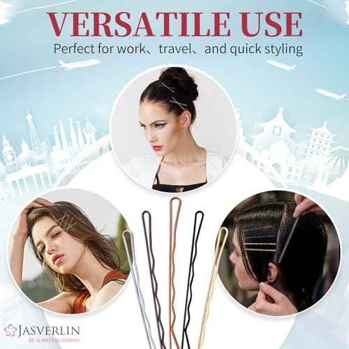 2" 250 Pcs Bobby Pins Black Brown Blonde Silver Kit Set, Hair Pins for Buns Decorative Bulk Curved Secure Hold Updo Hair Styling Accessories Women Girls (5cm)