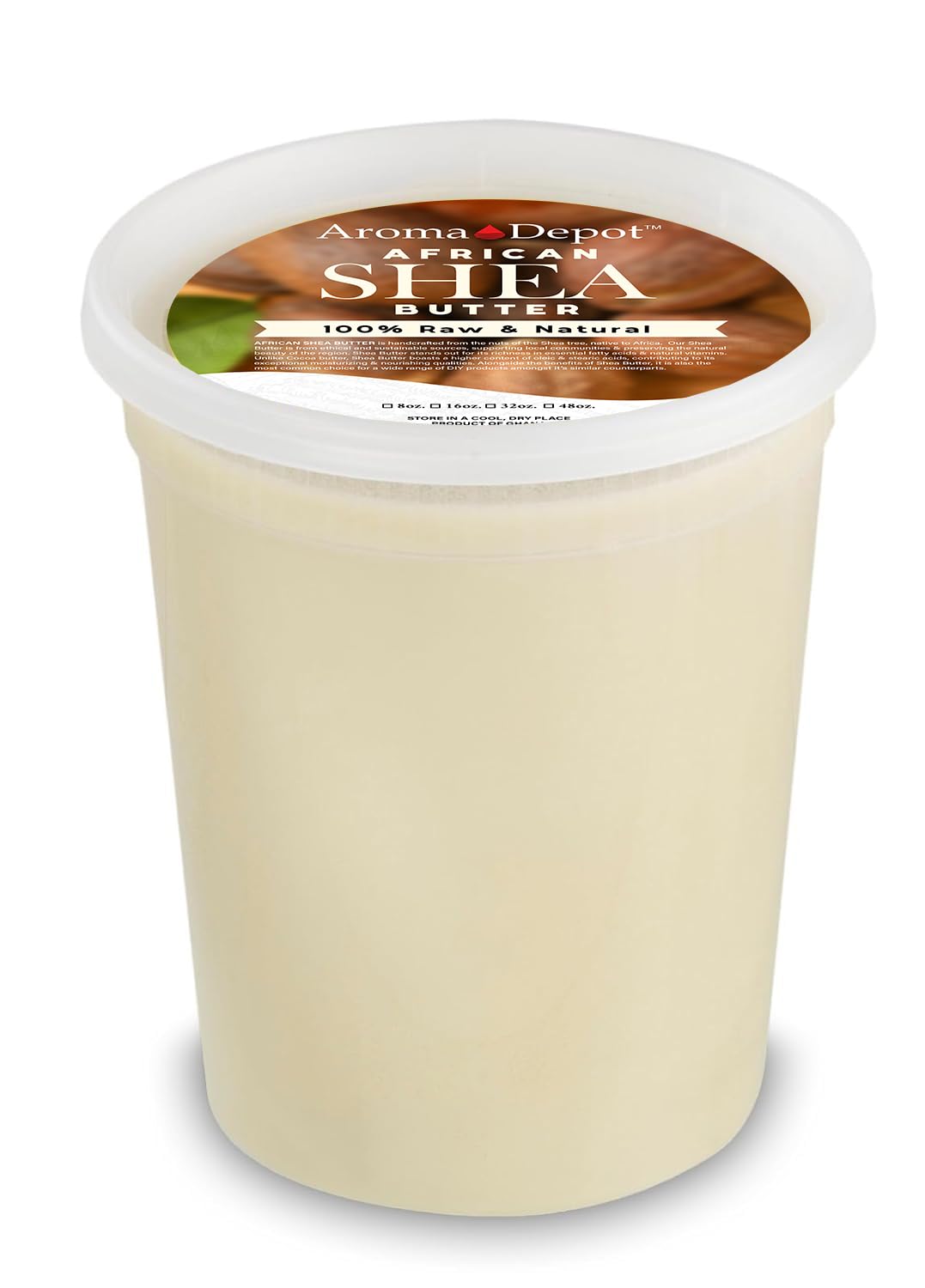 Raw African Shea Butter 32 oz Ivory/White Grade A 100% Pure Natural Unrefined Fresh Moisturizing, Ideal for Dry and Cracked Skin. It can be used in Body, Hair and Face.