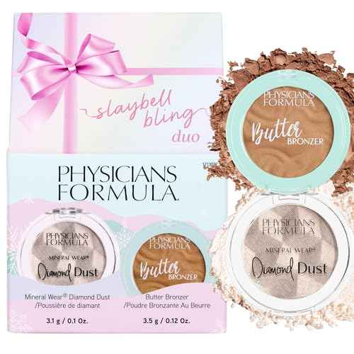 Physicians Formula Slaybell Bling Duo - Butter Bronzer & Diamond Dust Holiday Gift Set, Murumuru Butter Infused for a Radiant Glow, Cruelty Free & Vegan