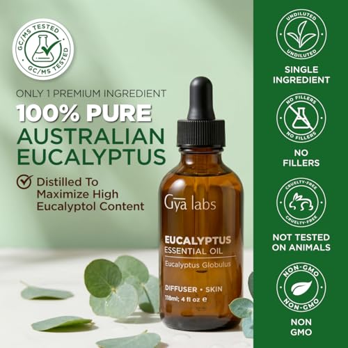 Pure Eucalyptus Essential Oil 4 Fl Oz - Aromatherapy & Diffuser