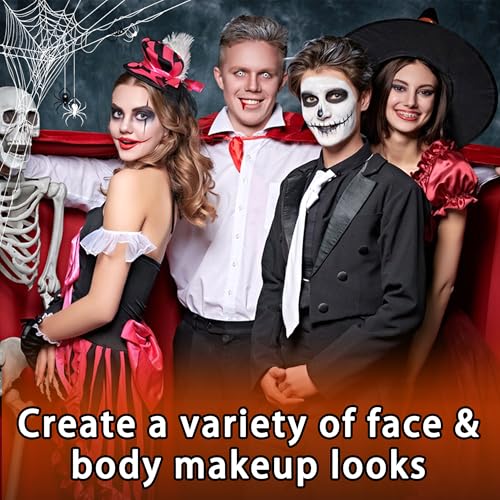 3-Color Clown Face Paint Kit with Brushes & Sponges