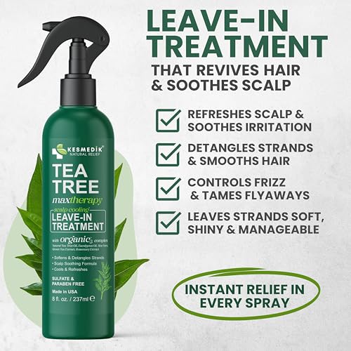 KESMEDIK Tea Tree Oil Leave-In Conditioner & Detangler Spray