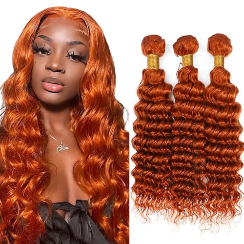 Ginger Deep Wave Human Hair Bundles 300G