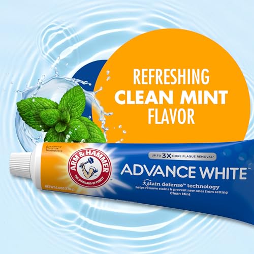 ARM & HAMMER Advance White Whitening Toothpaste - Clean Mint, 6 oz (4-Pack)