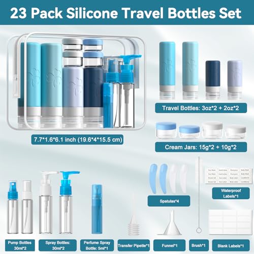 INSFIT 23-Pack TSA Approved Travel Toiletry Bottles Set