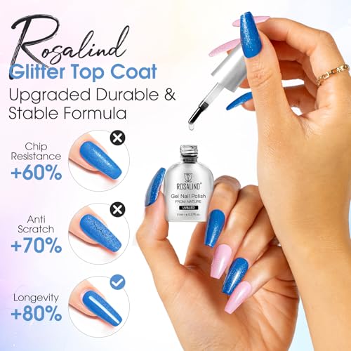 ROSALIND Blooming Gel and Glitter Top Coat Set - 11ml