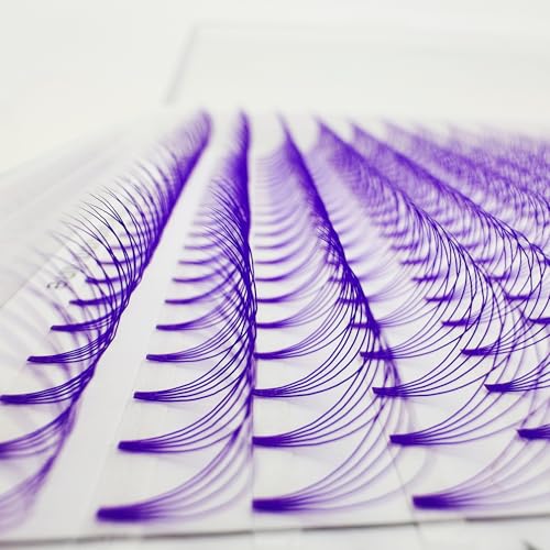 Eyelash Extension Colored Premade Lash Fans Short Stem Volume Lash Extensions Supplier 5D Pink Blue Purple Brown 352 Clusters C/D Curl 0.07/0.10 8-15mm MIX (Purple, 5D 0.10 C 8-15MIXED)