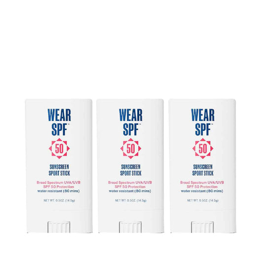 Wear SPF Sunscreen Sport Stick – Sweat & Water-Resistant SPF 50, 3-pack