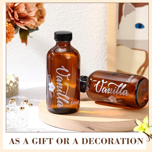 Uiifan 12 Pack 4oz Amber Glass Bottles with Caps