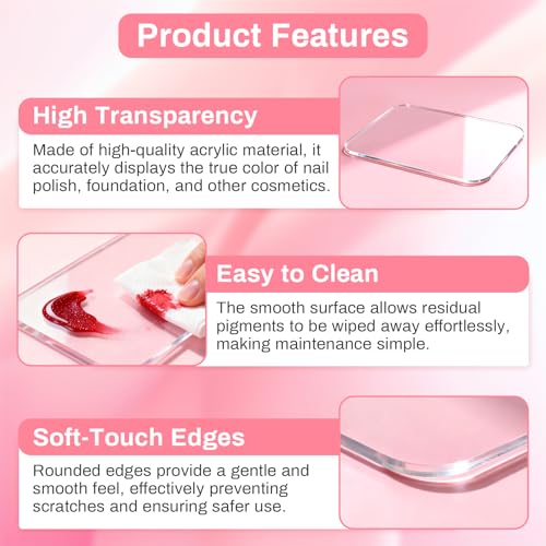 Acrylic Nail Art Palette - Transparent Gel Polish Mixing Plate for Nail Design