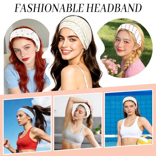 6Pc Wide Headbands for Women Non-Slip Yoga Workout