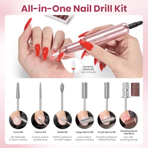 Beetles Electric Nail Drill Kit – 7 Bits, 0-12000 RPM for Gel & Acrylic