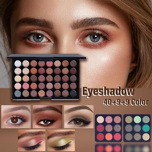 21 Pc Complete Makeup Set with 40 Color Eyeshadow Palette & Brushes