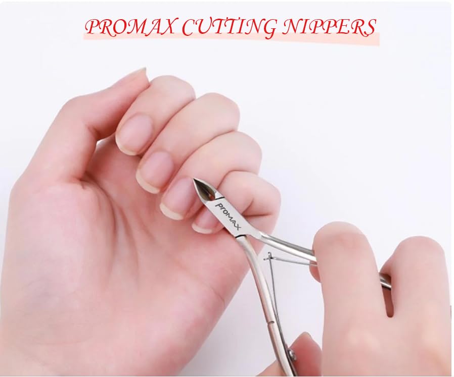 ProMax Cuticle Trimmer - Professional Surgical Grade Super Sharp Blade Cuticle Nippers Stainless Steel Nail Clippers Pedicure & Manicure Tool - Double Spring-20-5041BF (Double Spring)